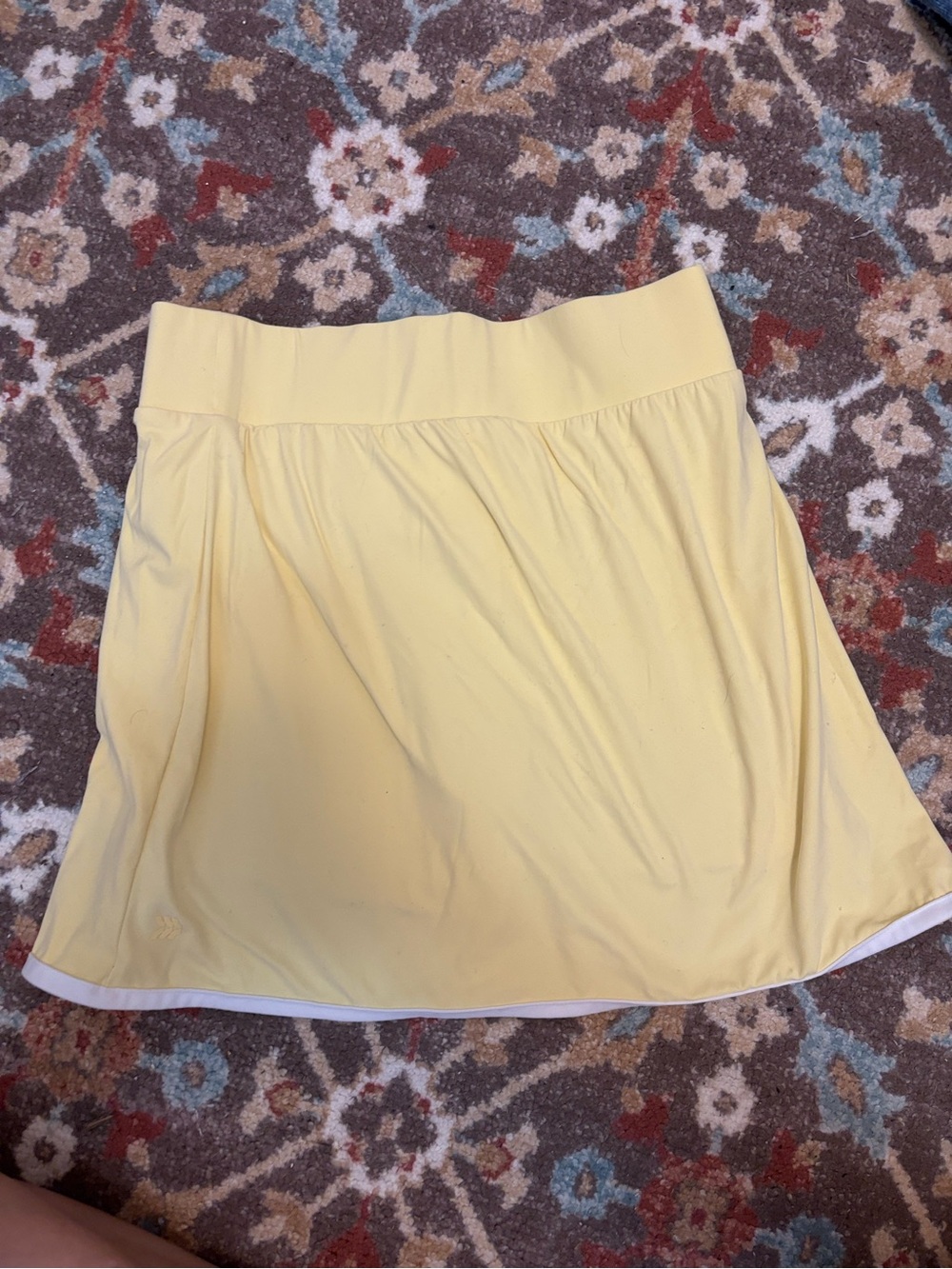all in motion Yellow Athletic Skater Skirt with White Trim - Picture 2 of 4